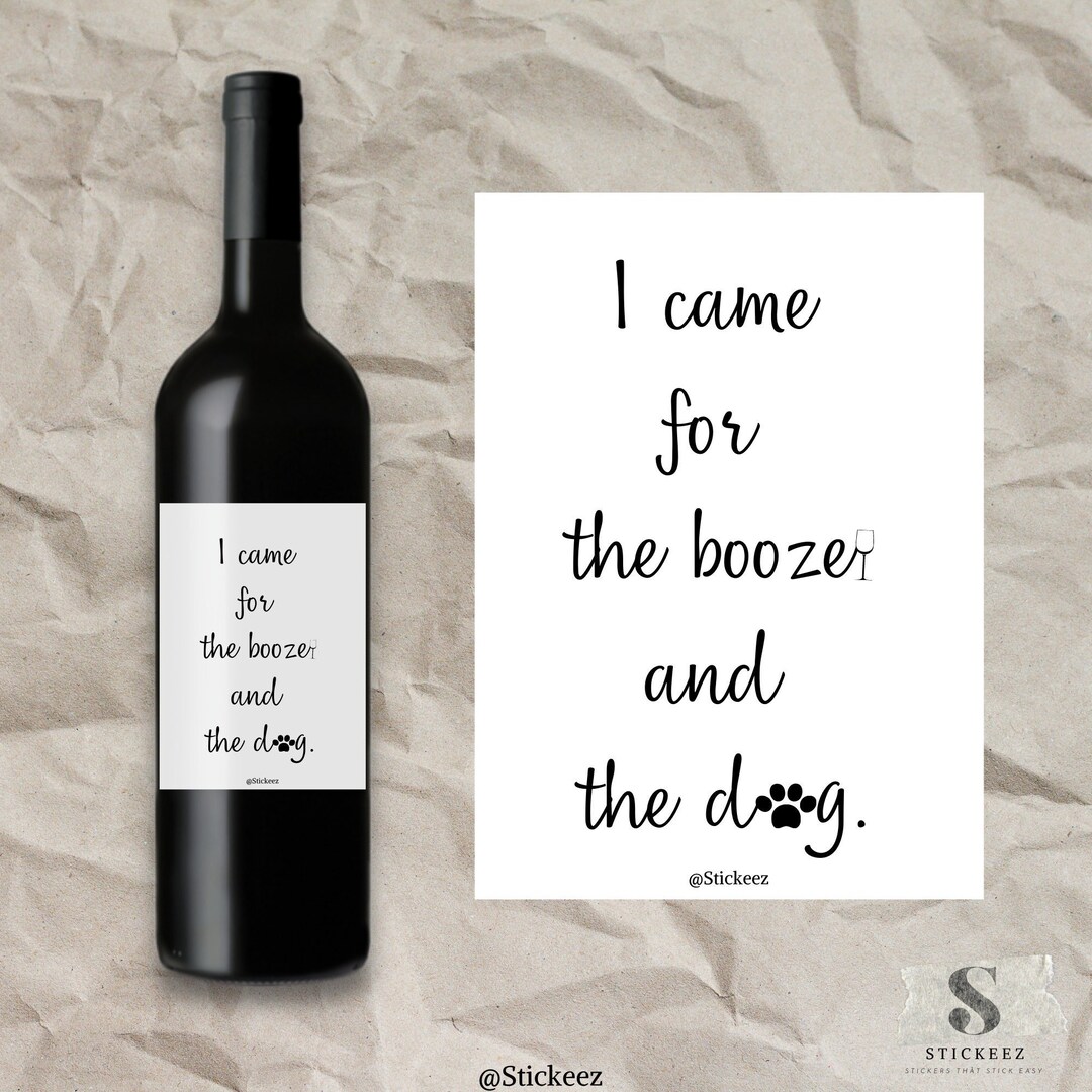 Dog Wine Labels Pinot & Puppies Fur Dog Lover Labels Etsy