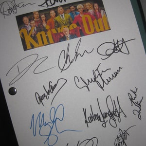 Knives Out Signed Movie Film Script Screenplay X13 Autograph Daniel Craig Chris Evans Jamie Lee Curtis Christopher Plummer Don Johnson 2019
