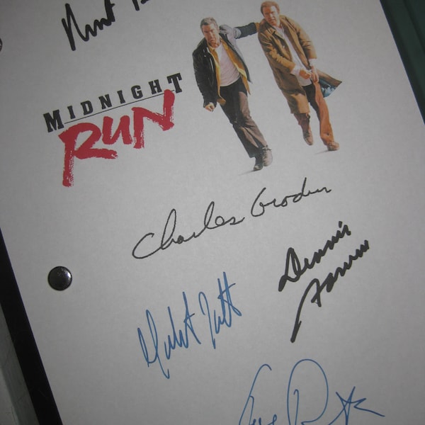 Midnight Run Signed Movie Film Script Screenplay X5 Autograph Robert De Niro Charles Grodin Yaphet Kotto Dennis Farina Joe Pantoliano reprnt