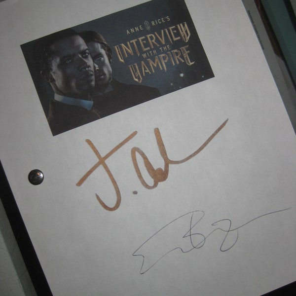 Anne Rice's Interview with the Vampire Signed TV Pilot Script Screenplay X2 Autographs Jacob Anderson Eric Bogosian Reprint Reproduction