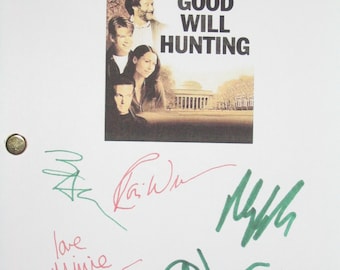 Good Will Hunting Signed Movie Film Screenplay Script X6 Autographs Matt Damon Robin Williams Casey Ben Affleck Cole Hauser Minnie Driver