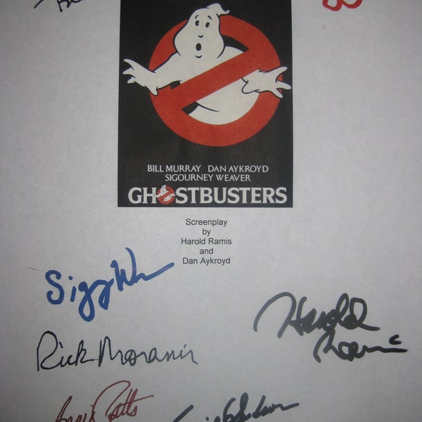 Ghostbusters Signed Film Movie Script Screenplay Autographs Harold Ramis Bill Murray Dan Aykroyd Sigourney Weaver Rick Moranis Hudson