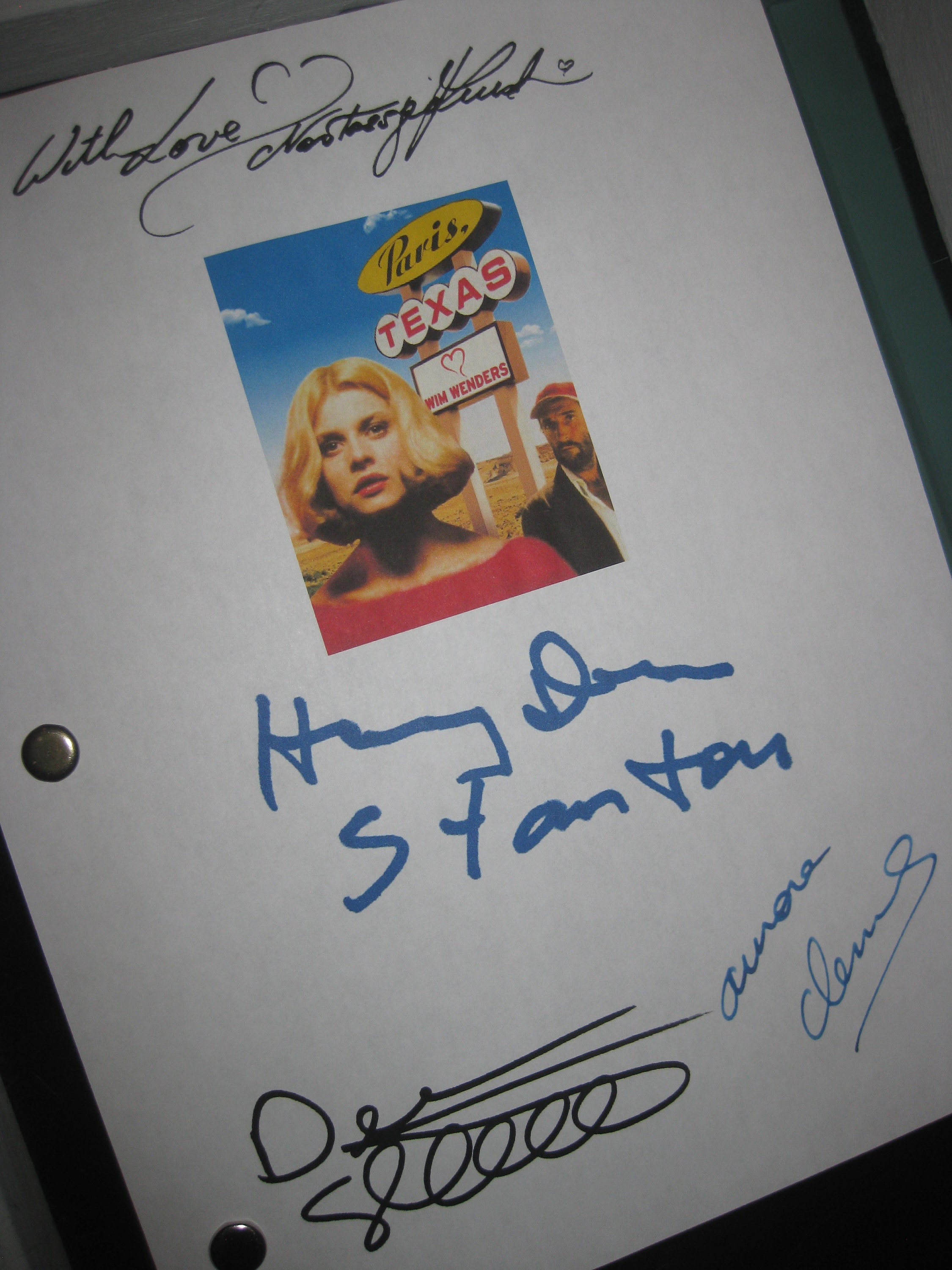 Paris, Texas Signed Movie Film Script Screenplay X4 Autograph Harry