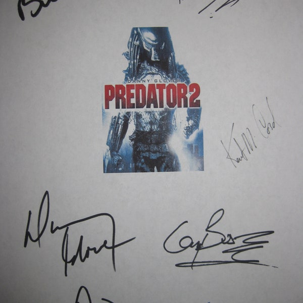 Predator 2 Signed Film Movie Script Screenplay Autograph X7 Danny Glover Bill Paxton Gary Busey Robert Davi Kevin Peter Hall Adam Baldwin