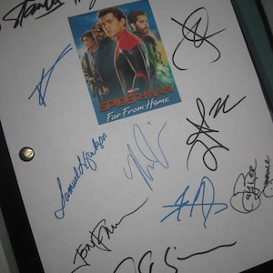 Spider-Man Far From Home signierte Film Drehbuch Drehbuch X13 Tom Holland Stan LeeSamuel L.Jackson Jake Gyllenhaal Zendaya Jon Favreau