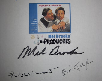 The Producers signed Film Movie Screenplay Script X7 Autograph Gene Wilder Mel Brooks Zero Mostel Estelle Winwood Barney Martin Renee Taylor
