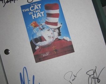 The Cat in the Hat Signed Film Movie Script Screenplay X5 autographs Mike Myers Dakota Fanning Kelly Preston Sean Hayes Alec Baldwin reprint