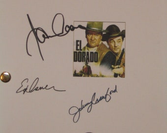 El Dorado Signed Script Screenplay Autograph John Wayne James Caan Robert Mitchum  Edward Asner Johnny Crawford signature
