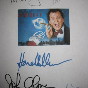 Scrooged Signed Film Movie Script Screenplay X5 Autograph Bill Murray Karen Allen David Johansen Carol Kane John Glover signature christmas