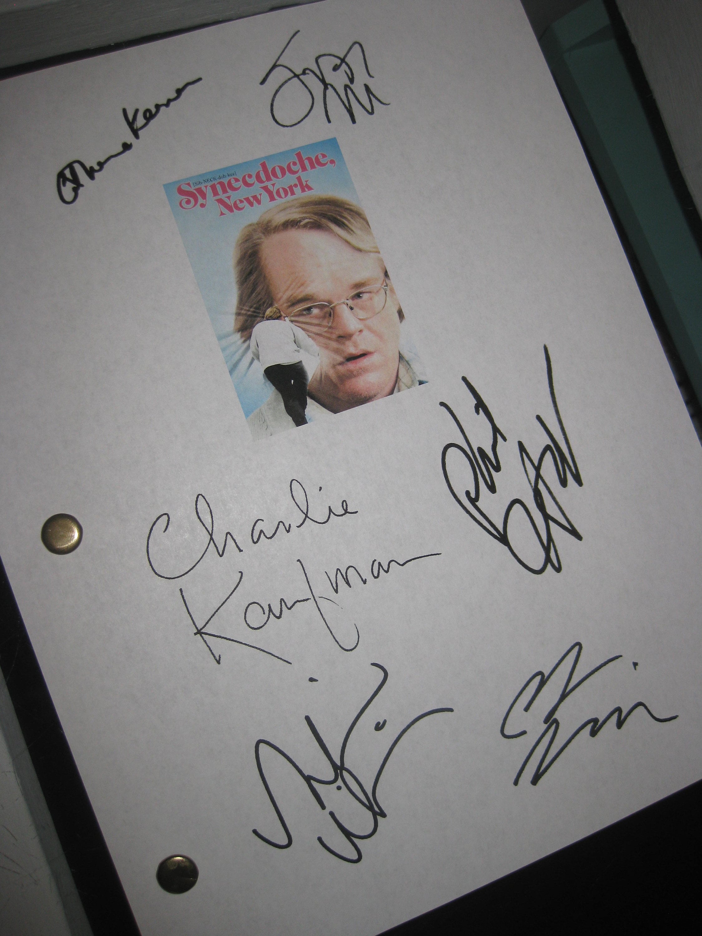 Synecdoche, New York Signed Movie Film Script Screenplay X6