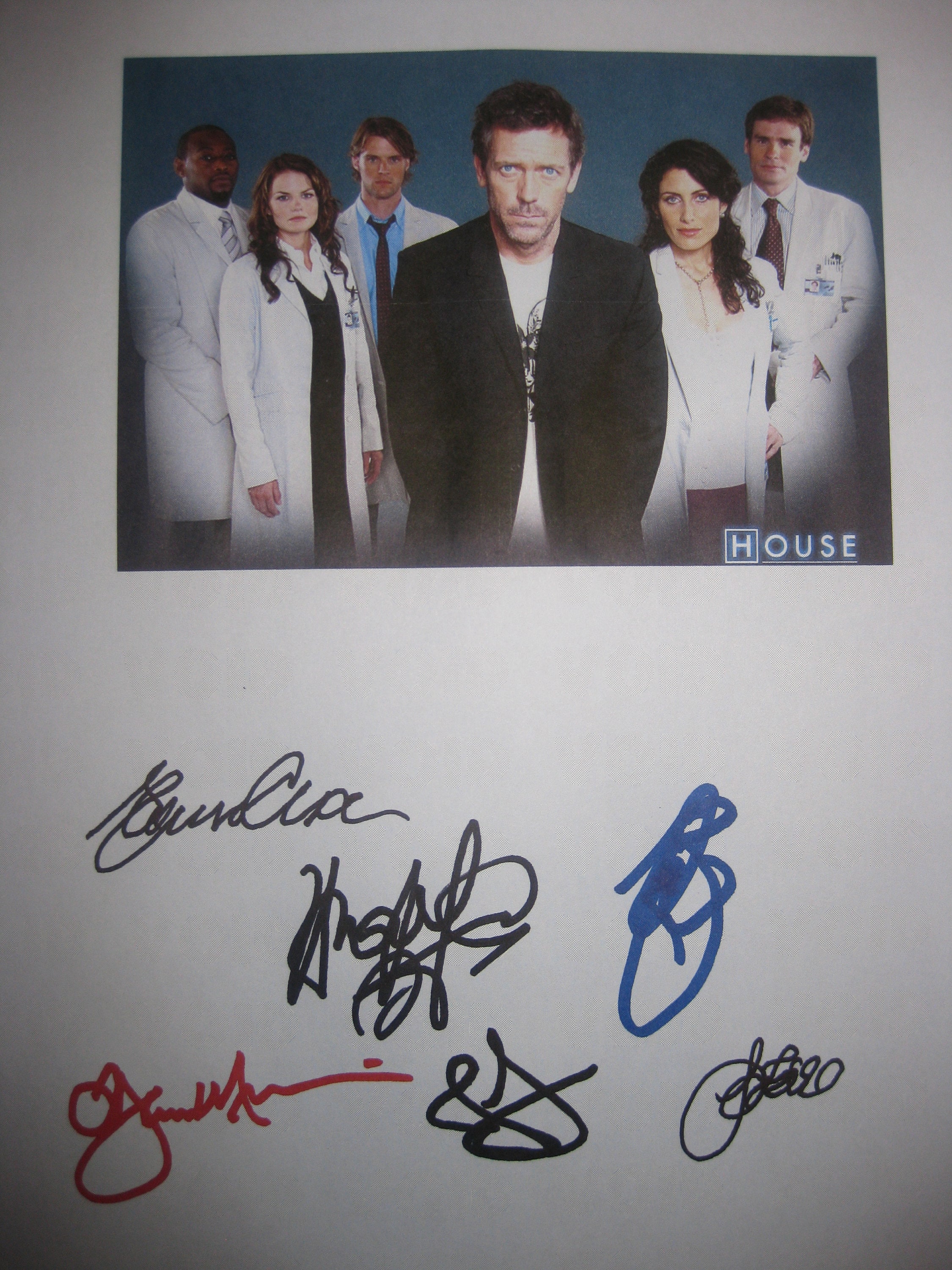 House MD Signed TV Pilot Script Screenplay X6 Autographs Hugh
