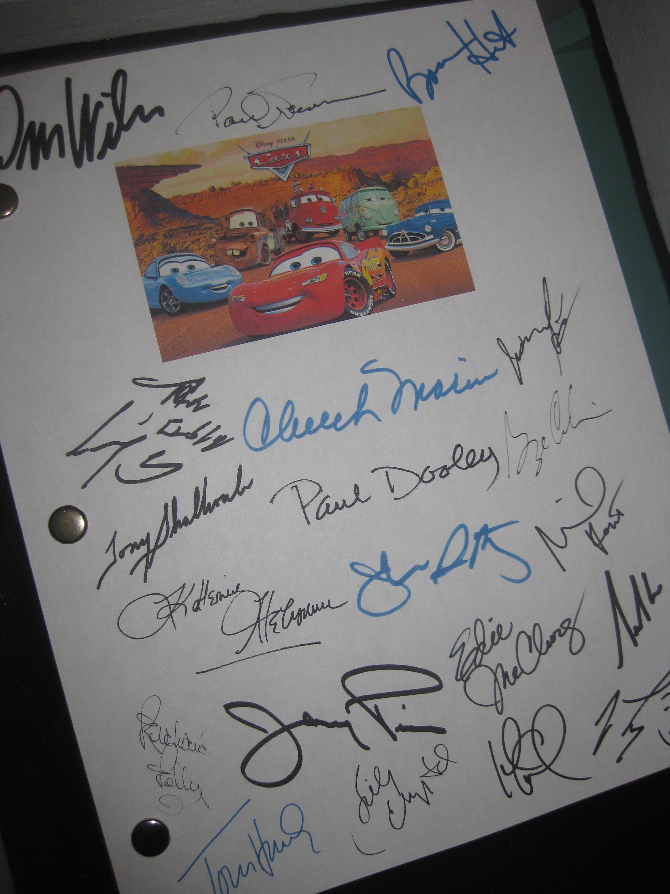 Cars Signed Movie Film Script Screenplay X20 Autograph Owen Wilson Paul  Newman Bonnie Hunt Larry the Cable Guy Cheech Marin Tony Shalhoub - Etsy, image size:2250x3000