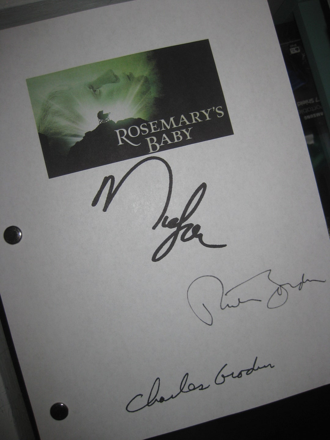 Rosemary's Baby Signed Movie Film Script Screenplay 1968 X3 Autograph