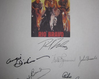 Rio Bravo Signed Film Movie Screenplay Script X9 Autograph John Wayne Dean Martin Ricky Nelson Angie Dickinson Walter Brennan Ward Bond