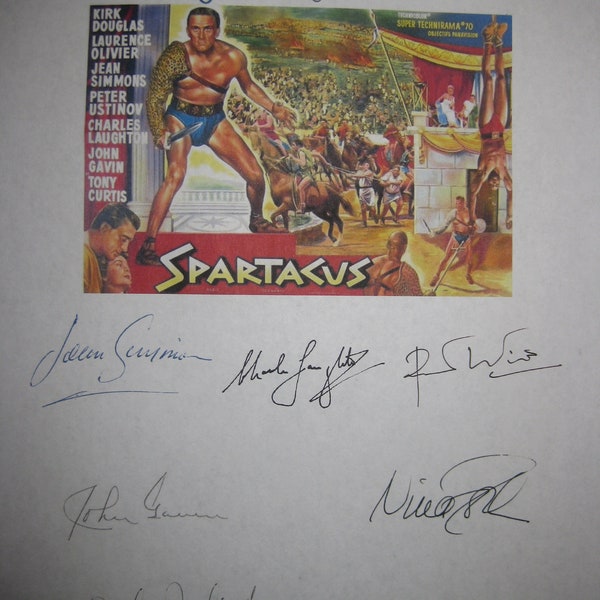 Spartacus Signed Film Movie Screenplay Script X10 Autographs Kirk Douglas Tony Curtis Laurence Olivier Jean Simmons Peter Ustinov classic