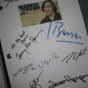 No Country for Old Men Signed Movie Film Script Screenplay X9 Autograph Tommy Lee Jones Javier Bardem Josh Brolin Woody Harrelson Macdonald