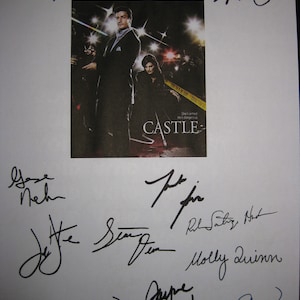Castle Signed TV Script Screenplay X11 Autographs Nathan Fillion Stana Katic George Newburn Jayne Brook Jon Huertas Molly C. Quinn Sullivan