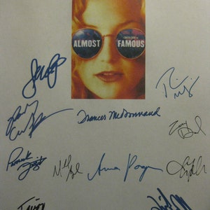 Almost Famous Signed Film Movie Script Screenplay Autograph X15 Kate Hudson Billy Crudup Deschanel Philip Seymour Hoffman Jason Lee reprint