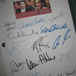 Gosford Park Signed Movie Film Script Screenplay X16 Autograph Maggie Smith Michael Gambon Ryan Phillippe Clive Owen Helen Mirren Watson RPT