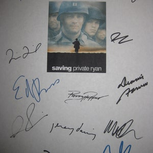 Saving Private Ryan Signed Film Movie Script Screenplay X13 Autograph Steven Spielberg Tom Hanks Tom Sizemore Matt Damon Paul Giamatti Burns