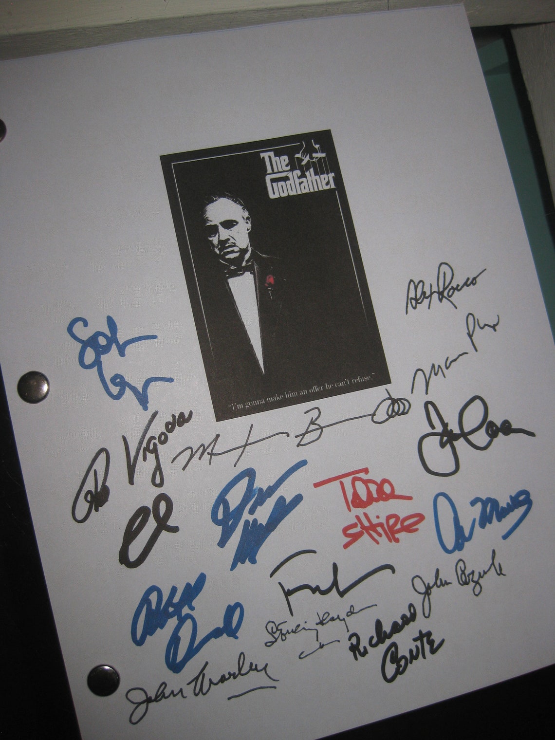 Godfather Signed Script The Godfather Signed Film Movie Screenplay Script X16 Al Pacino Marlon ...