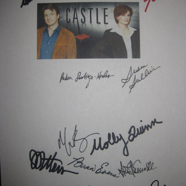 Castle Signed TV Script Screenplay Autograph Nathan Fillion Stana Katic James Patterson Susan Sullvan Molly C. Quinn Dan Castellaneta Jones