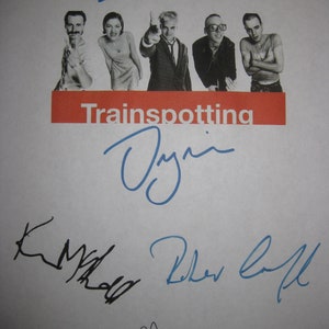 Trainspotting Signerad film Filmmanus Manus X7 Autograf Ewan McGregor Jonny Lee Miller Ewen Bremner Kevin McKidd Robert Carlyle