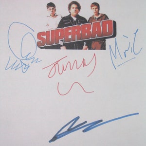Superbad Signed Movie Film Script Screenplay Seth Rogen Jonah Hill Michael Cera Christopher Mintz-Plasse autograph signature funny film