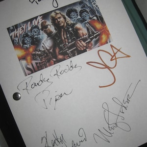 They Live Signed Movie Film Script Screenplay X5 Autograph John Carpenter Roddy Piper Keith David Meg Foster Peter Jason reprint reproductio