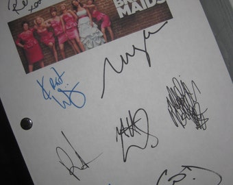Bridesmaids 2011 Signed film movie Screenplay Script X10 Autographs Kristen Wiig Maya Rudolph Rebel Wilson Rose Byrne Melissa McCarthy repnt