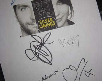 Silver Linings Playbook Signed Film Movie Script Screenplay X7 Bradley Cooper Jennifer Lawrence Robert De Niro Jacki Weaver Chris Tucker