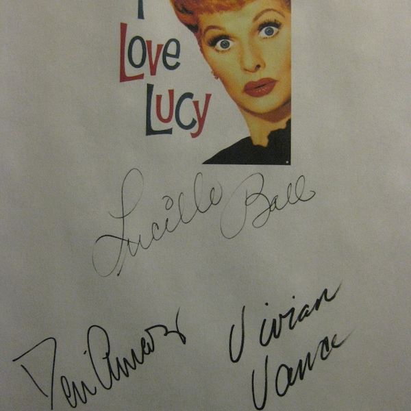 I Love Lucy Signed TV Script Screenplay X5 Autograph Lucille Ball Desi Arnaz Vivian Vance William Frawley Norma Varden signature Classic