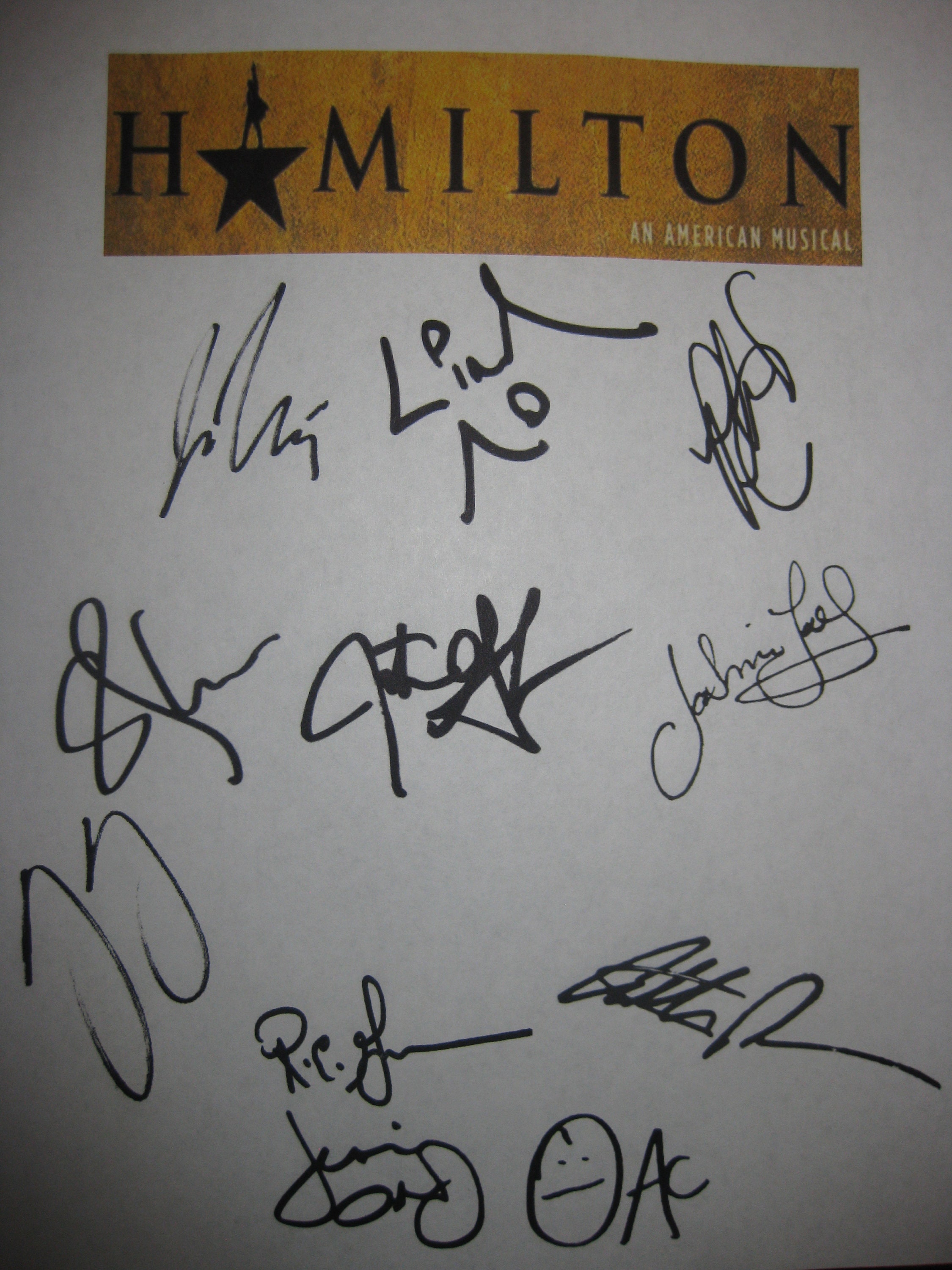 Hamilton Signed Broadway Musical Script X11 Autograph Lin manuel Miranda Javier Munoz Christopher Jackson Rory O malley Anthony Ramos Grof Etsy
