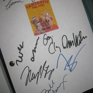Fantastischer Mr. Fox Signiert Film Drehbuch Drehbuch X8 Autogramme Wes Anderson George Clooney Meryl Streep Bill Murray Jason Schwartzman