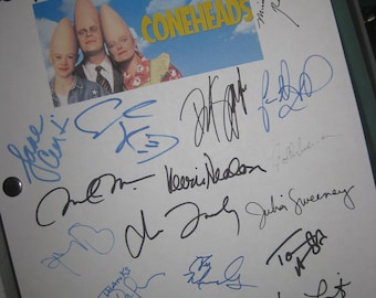Coneheads 1993 Signed Movie Film Script Screenplay X20 Autograph Dan Aykroyd Jane Curtin Phil Hartman Adam Sandler David Spade reprint repro