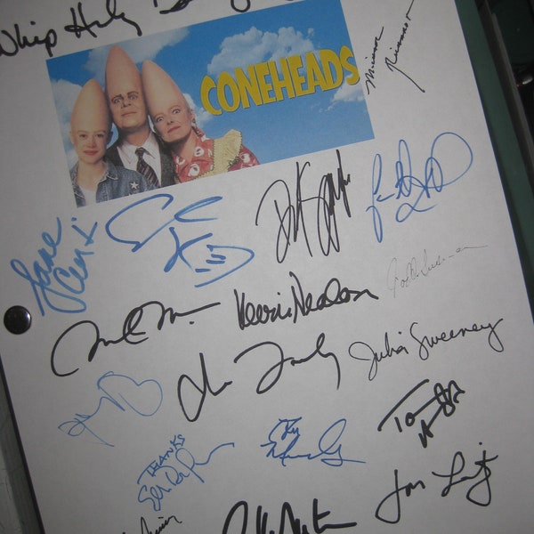 Coneheads 1993 Signed Movie Film Script Screenplay X20 Autograph Dan Aykroyd Jane Curtin Phil Hartman Adam Sandler David Spade reprint repro