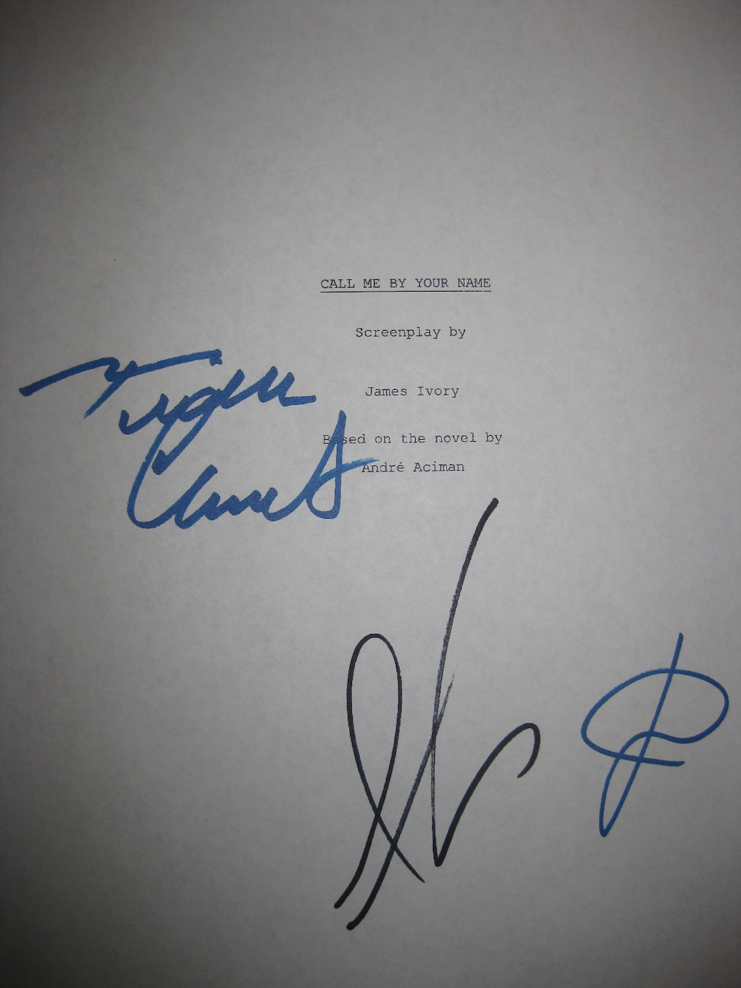 Call Me by Your Name Signed Film Movie Screenplay Script X3 Armie ...