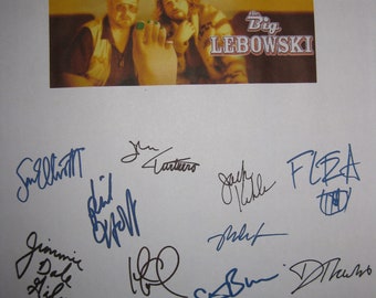 The Big Lebowski Signed Movie Script Screenplay X16 Jeff Bridges Philip Seymour Hoffman Ben Gazzara Flea John Goodman Turturro Moore Elliott