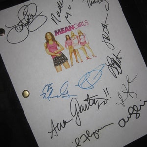 Mean Girls Signed Film Movie Screenplay Script X11 Autograph Lindsay Lohan Rachel McAdams Amanda Seyfried Lacey Chabert Tina Fey Amy Poehler