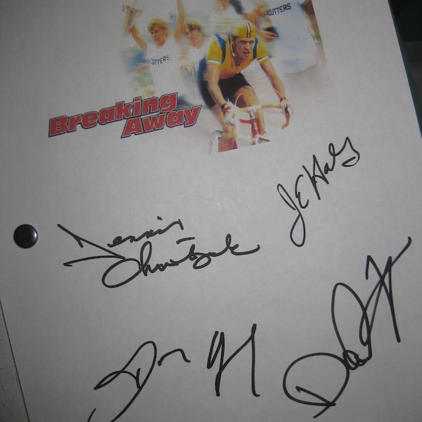 Wegbreken Ondertekend Film Film Script Scenario X5 Handtekening Dennis Christopher Dennis Quaid Daniel Stern Jackie Earle Haley Paul Dooley R