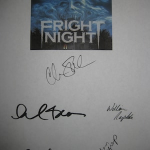 Fright Night Signed Film Movie Script Screenplay Autograph X5 Chris Sarandon William Ragsdale Roddy McDowall Amanda Bearse Stephen Geoffreys