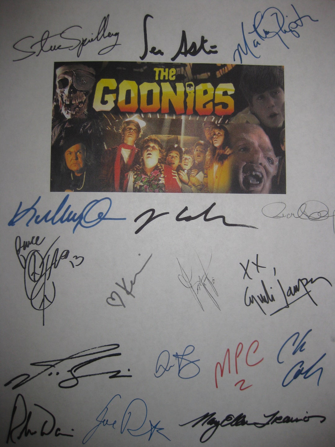 The Goonies Signed Film Script Screenplay X17 Autograph Steven ...
