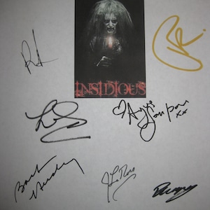 Insidious Signed Film Movie Screenplay Script X11 Autograph Patrick Wilson Rose Byrne James Wan Barbara Hershey Leigh Whannell Ben Woolf