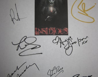 Insidious Signed Film Movie Screenplay Script X11 Autograph Patrick Wilson Rose Byrne James Wan Barbara Hershey Leigh Whannell Ben Woolf