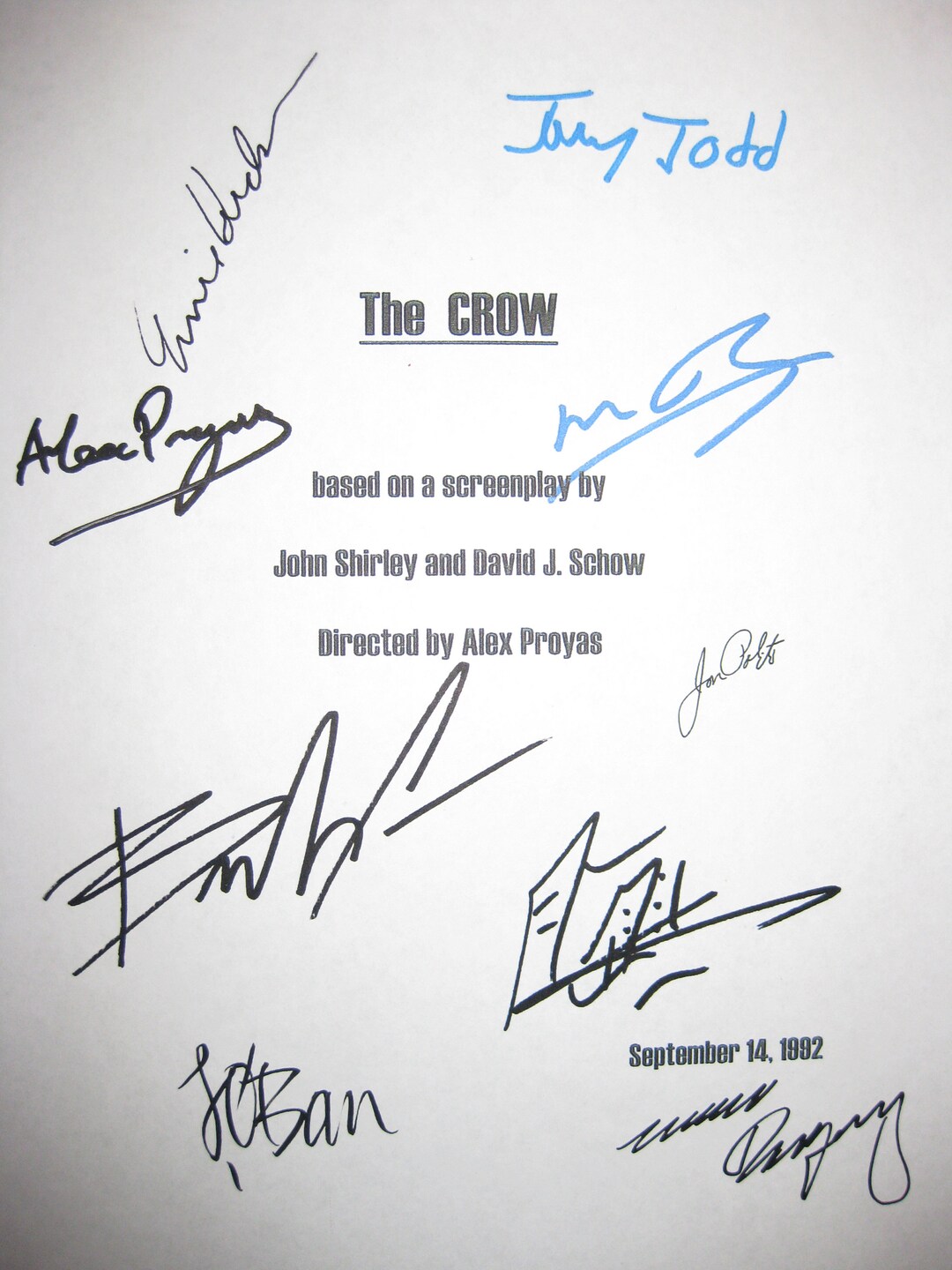 The Crow Signed Film Movie Script Screenplay X9 Autographs Brandon Lee ...