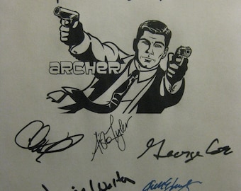 Archer Signed TV Script Screenplay X9 Autograph H Jon Benjamin Chris Parnell Judy Greer Aisha Tyler Jessica Walter Amber Nash George Coe