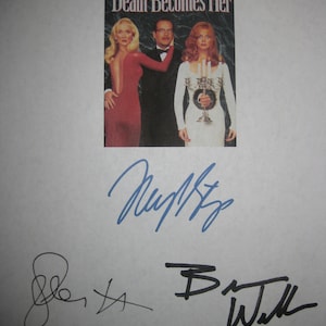 Death Becomes Her Signed Movie Film Script Drehbuch X3 Autogramm Meryl Streep Bruce Willis Goldie Hawn Signatur Klassiker lustiger Film