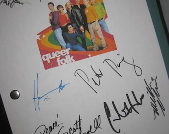 Queer as Folk Signed TV Pilot Script Screenplay X9 Autographs Hal Sparks Peter Paige Scott Lowell Gale Harold Randy Harrison Thea Gill 2000