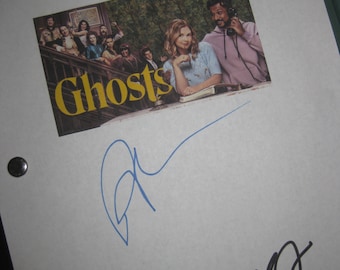 Ghosts Signed TV Pilot Script Screenplay Autographs X4 Rose McIver Utkarsh Ambudkar Brandon Scott Jones Rebecca Wisocky reprint reproduction
