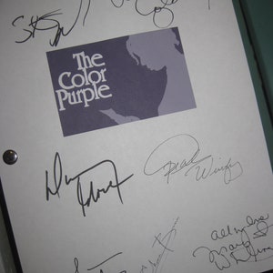 The Color Purple Signed Film Movie Screenplay Script X7 Autograph Danny Glover Whoopi Goldberg Oprah Winfrey Laurence Fishburne reprint repr